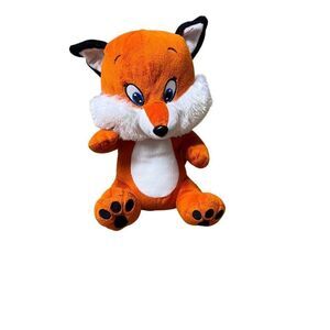 Six Flags Orange Exclusive Blue Eye Fox Stuffed Animal One Size